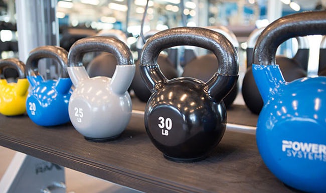 Large fitness center with large windows 